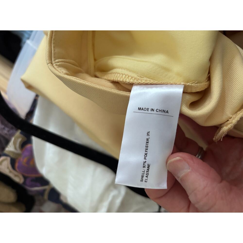 Cider Yellow Wide Leg Pants Women’s L High Rise Tailored Stretch Trousers NWT - Picture 8 of 13